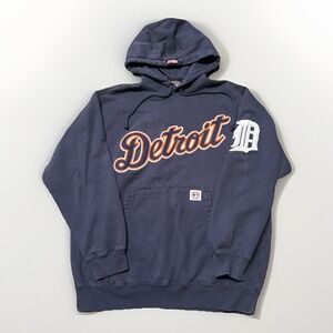 Vintage Stitches Detroit Tigers MLB Hoodie Mens Medium Pullover‎ Sweatshirt Blue